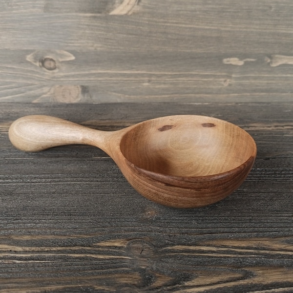 Handcrafted big walnut wood scoop Large kitchen wooden scoop Grain scoop Flour scoop