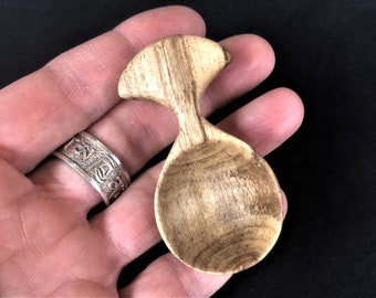 Tiny persimmon wood scoop Coffee and sugar scoop Versatile kitchen utensil