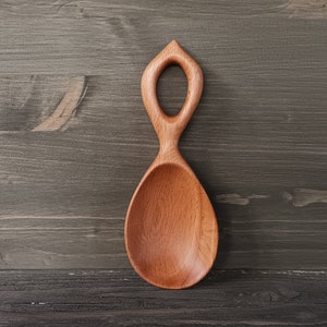 Kitchen wooden scoop hand carved from beech wood Flour scoop Grain scoop