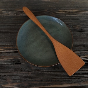 Handmade wooden spatula from beech wood Wooden cooking spatula spurtle Carved wooden spoon Wooden kitchen utensils