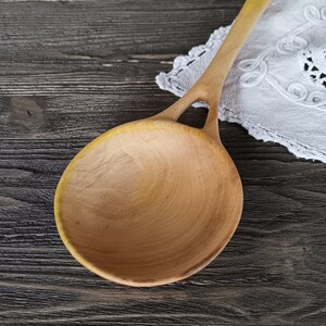 Handmade large wooden serving spoon ladle from walnut wood Unique design image 6
