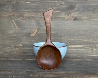 Hand-Carved Walnut Wood Coffee Scoop, 3.5oz Measuring Kitchen Utensil