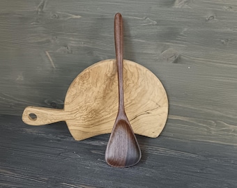 Handmade walnut wood cooking spoon Wooden kitchen spoon for mixing stirring & serving