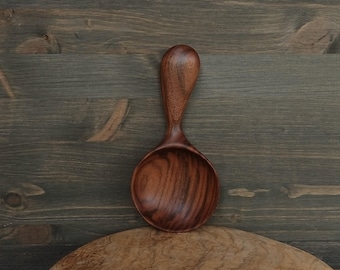 Original handmade kitchen wooden scoop carved from walnut wood Grain  Flour Coffee scoop