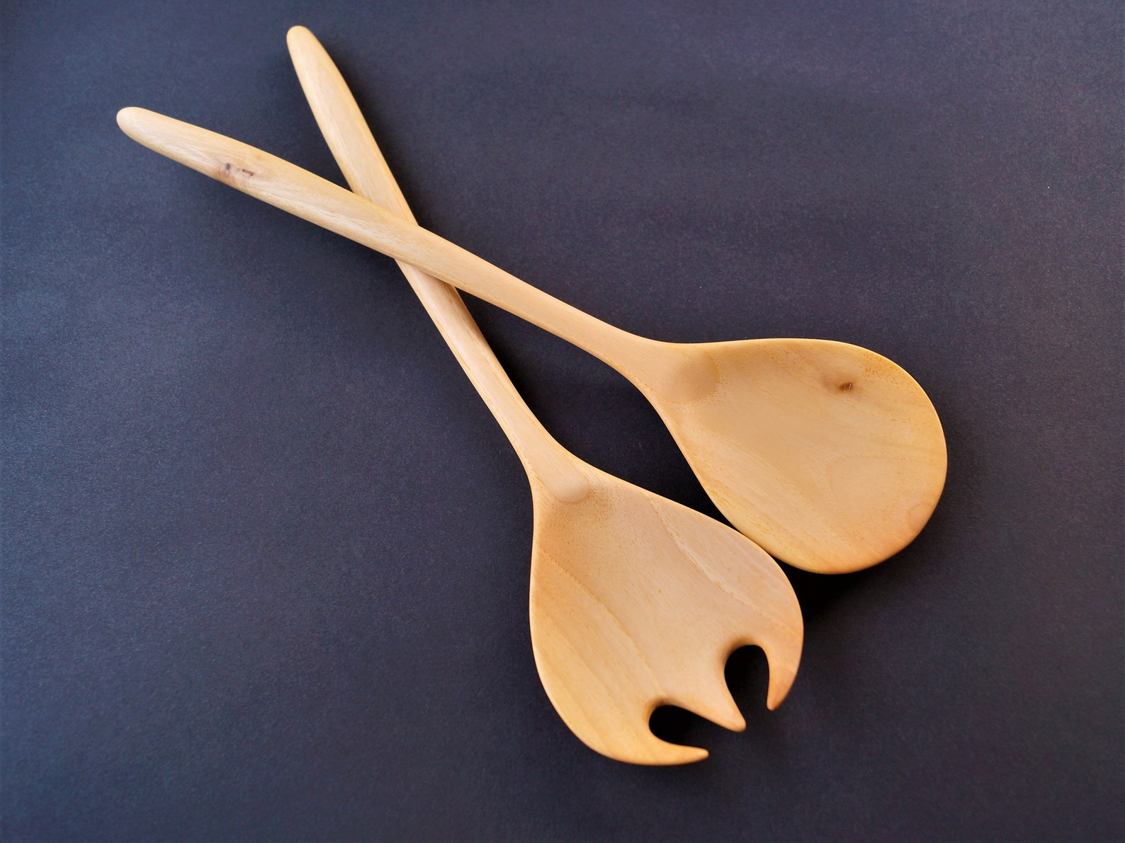 Wooden Salad Server Set Wooden Spoon Wooden Fork Wood Pasta Etsy