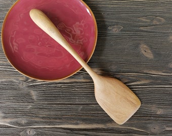 Handmade cooking spatula from walnut wood Wooden kitchen spatula spurtle Carved wooden spoon Wooden kitchen utensils