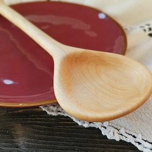 Handmade wooden cooking spoon from maple Wooden spoons Carved wooden spoon Wooden kitchen utensil Mixing spoon Stirring spoon Serving spoon