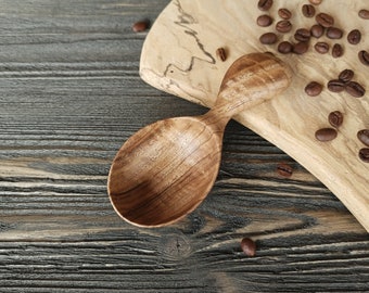 Handcrafted walnut wood scoop Coffee scoop Sugar scoop Wooden scoop for Chef