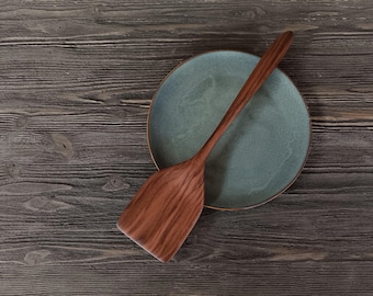 Handmade cooking spatula from walnut wood Wooden kitchen spatula