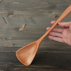 Handcrafted beechwood cooking spoon Wooden kitchen utensil for mixing stirring & serving