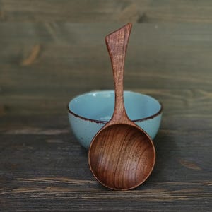 Handmade wooden scoop from walnut Grain scoop Flour scoop