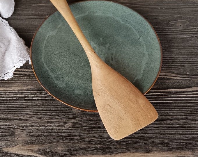 Handmade wooden spatula from walnut Wooden cooking spatula spurtle Carved wooden spoon Wooden kitchen utensils