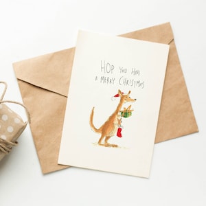 HOP vous avez un joyeux Noël | Drôle de carte de Noël | Funny Christmas Card Pack Funny Christmas Gift Christmas Card Funny