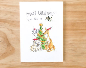 Merry Christmas from all of Aus | funny christmas card | funny xmas card | funny xmas greeting card | christmas card | australian christmas