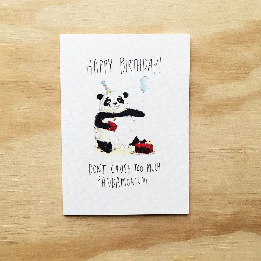 Happy Birthday Don't Cause Too Much Pandamonium - Etsy Happy Birthday Don't Cause Too Much Pandamonium - Etsy