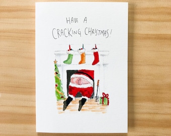Have a Cracking Christmas | funny christmas card funny xmas card | funny xmas card | christmas card | Santa christmas card | rude xmas card