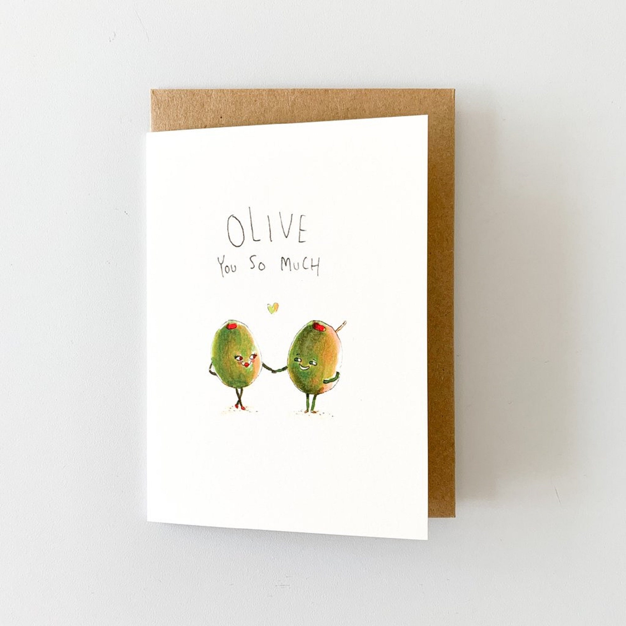 Olive You So Much Valentine card Olive card love card Etsy
