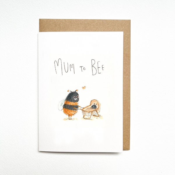 Mum To Bee New parent card mum card baby card Baby shower card Cute bee card