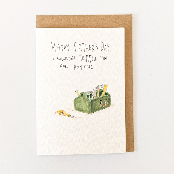 Buona festa del papà, non ti tradierò per nessuno Cultura australiana illustrazione fatta a mano biglietto di auguri per la festa del papà - Italia