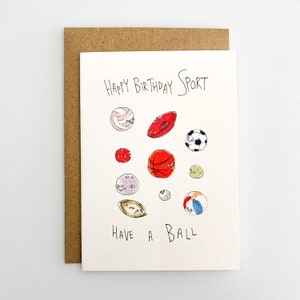 Happy Birthday Sport, Have a Ball | Handmade greeting card | Birthday card | Sport lover gift | Basketball card | football card | sport card