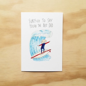 Surfice to Say, You're The Best Dad Vatertagskarte Handgemachte Grußkarte | Vatertagsgeschenk | Papa Karte | Surfkarte | beste Papa Karte