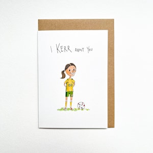 I Kerr About You | Handgemachte Grußkarte Liebeskarte Valentinstag Karte lustige Fußball Illustration