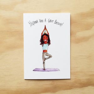 Yoganna Have a Great Birthday | Handmade greeting card | funny Birthday Card | Yoga card | Yoga birthday | funny yoga | exercise card