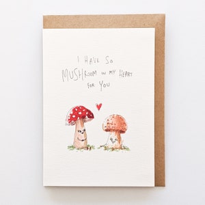 I Have So Mushroom In My Heart For You | Handmade greeting card | Love card | Valentines Day card | Mushroom card | cooking card