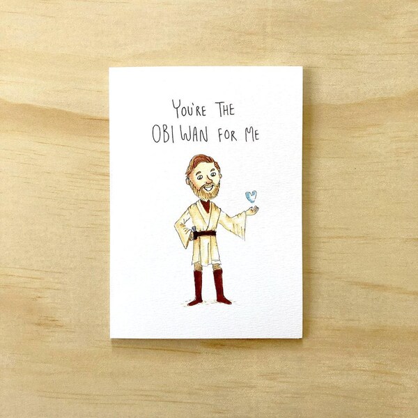 You're The Obi Wan For Me | funny greeting card | Love card | Valentines Day card | Star wars card | Obi wan kenobi card | funny star wars