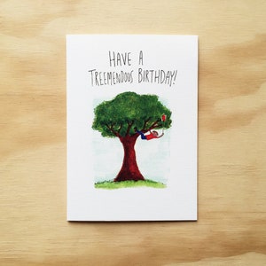 Have a Treemendous Birthday | Handmade greeting card | Funny Birthday Card | tree card | tremendous card | plant card | environment card