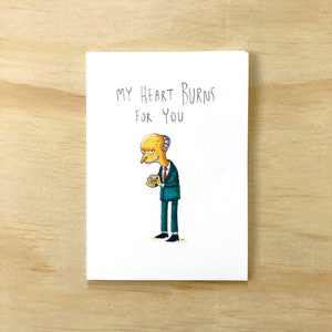 Mijn hart brandt voor u art card voor cadeau | 300gsm C Grain Aquarel Papieren Kaart |  Met de hand getekend ontworpen en gedrukt in Yarraville Card
