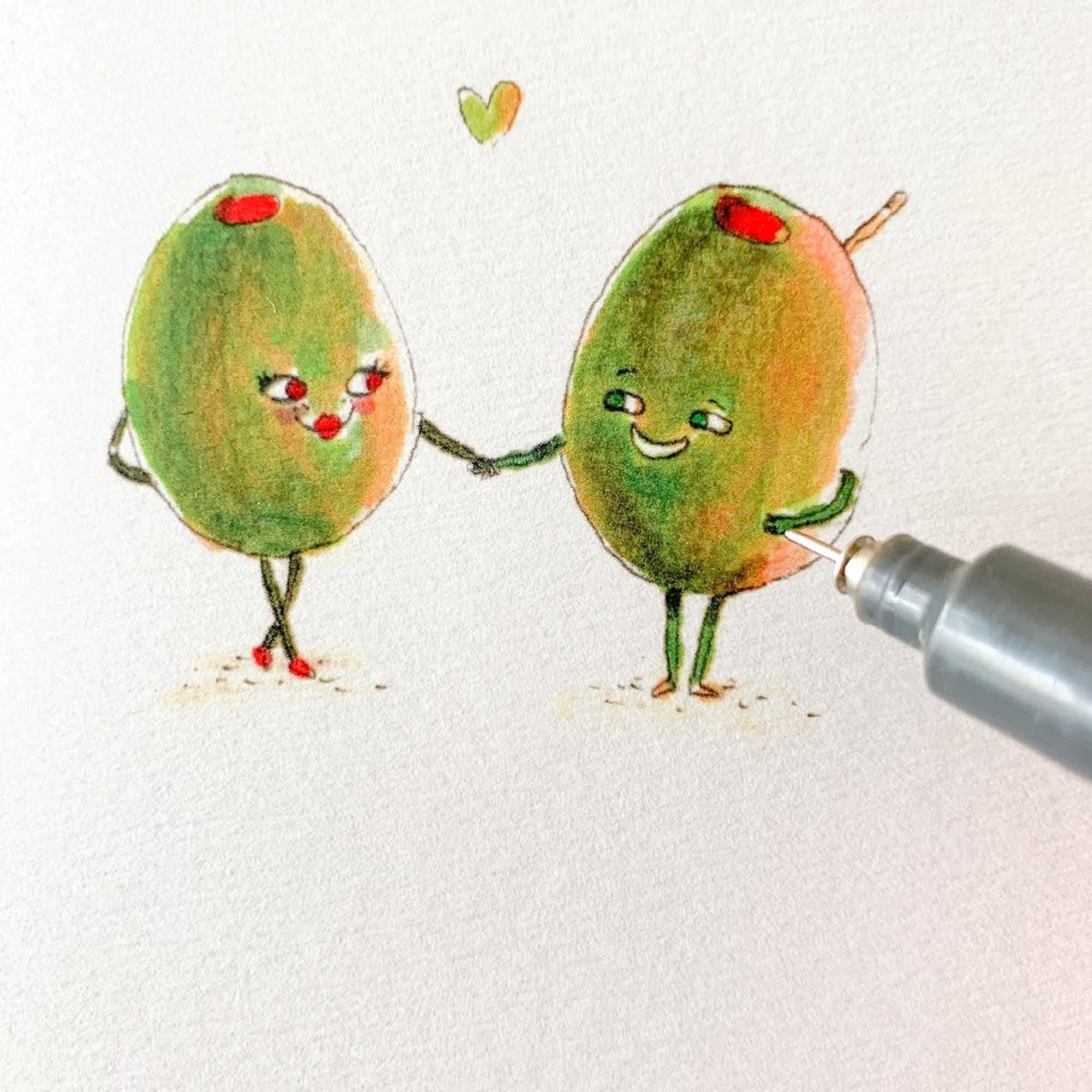 Olive You so Much Valentine Card Olive Card Love Card Etsy