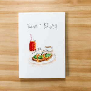 Thanks a Brunch Food Art Card | Hand-drawn Designed and Printed in Yarraville Card | Perfect Design Gift Card