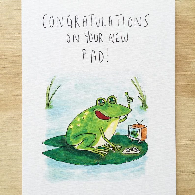 Congratulations On Your New Pad Handmade greeting card | Etsy