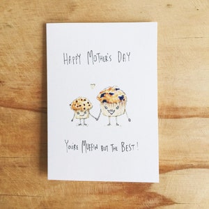 Feliz Dia das Mães, você é Muffin, mas o melhor | Cartão feito à mão | cartão do dia das mães | Presente para mamãe | Cartão de muffin | cartão de comida engraçado