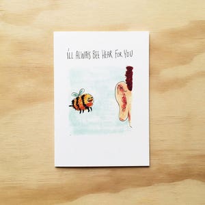 Ich werde immer Biene hören für Sie | Handgemachte Grußkarte | Liebeskarte | Valentinstag-Karte | Biene-Karte | Hummel | lustige Karte | Bienen