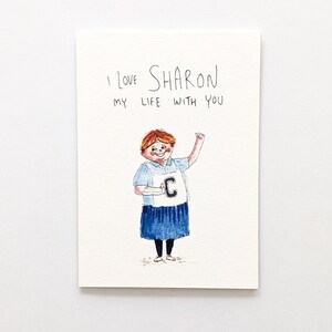 シャロン大好き、あなたとの人生カード | ユニークなデザインの恋人ギフトカード | おしゃれなガールフレンドギフトカード