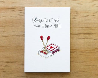 Congratulations You&#39;re a Perfect Match | Handmade greeting card | Handmade wedding card | Handmade engagement card | Perfect Match