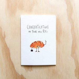 Gefeliciteerd met uw nieuwe roll | Handgemaakte wenskaart | Handgemaakte nieuwe jobkaart| Nieuwe rolkaart | grappige job card | nieuwe positiekaart