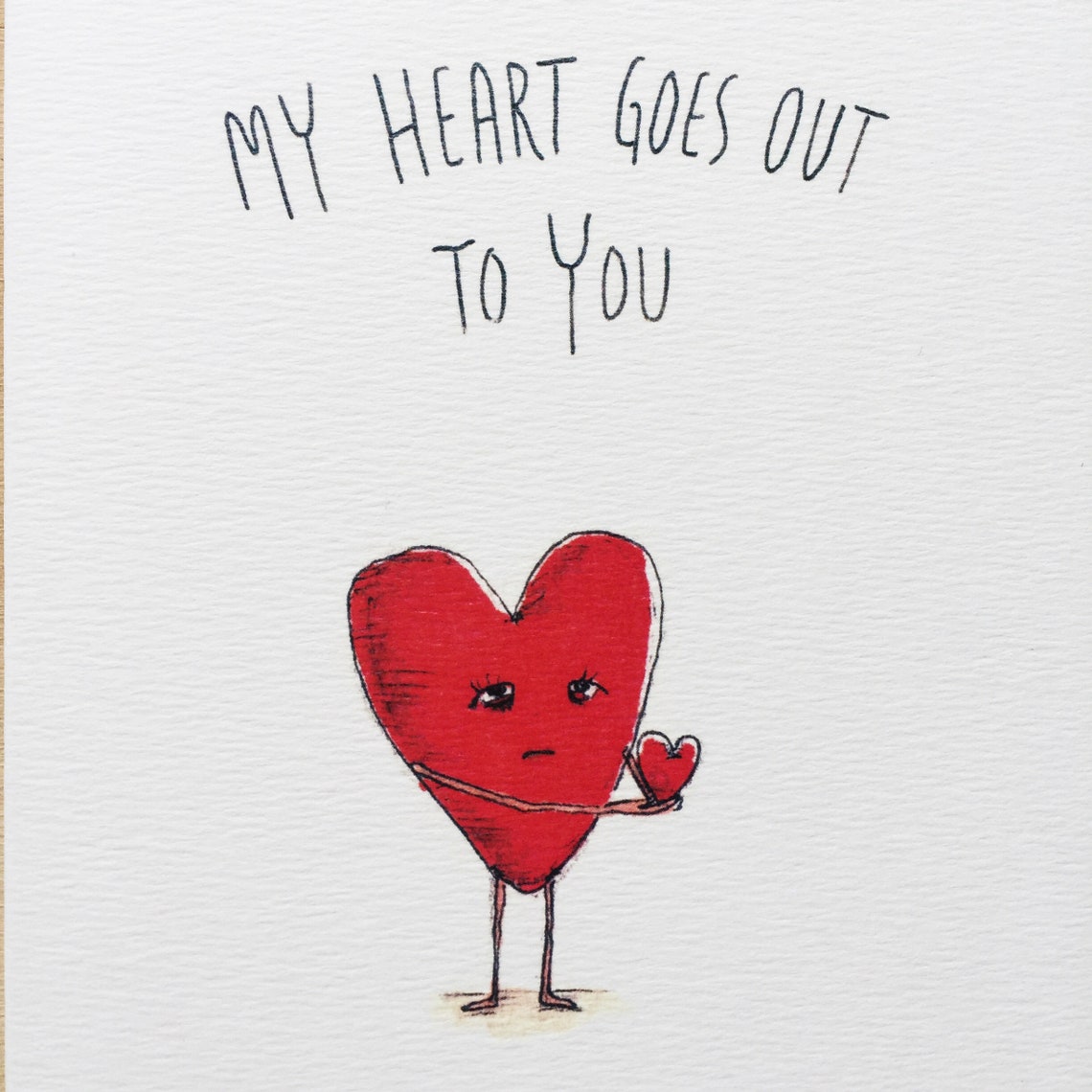 My Heart Goes Out to You Handmade Greeting Card Thinking Etsy UK