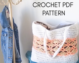 Seashell Beach Bag Crochet Pattern PDF Digital Download