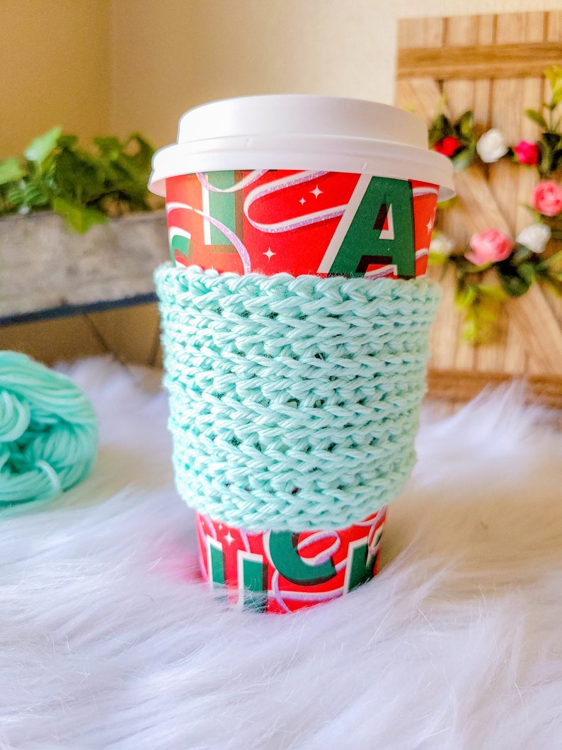 Cozy Home Collection Crochet Digital Cup Sleeve Pattern Crochet Washcloth Crochet Coaster Crochet Home Decor Crochet PDF Pattern image 4