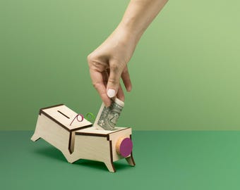 Balancing Wooden Piggy Bank – Interactive Savings Toy, Eco-Friendly Gift