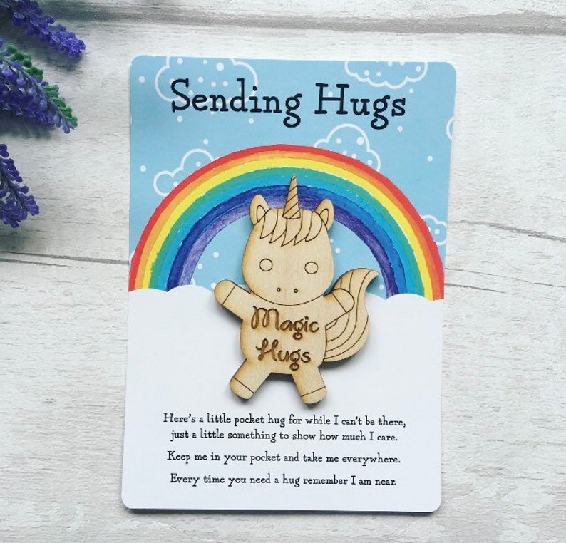 Little Pocket Hug Unicorn Magic Hugs Token Gift Thinking of Etsy
