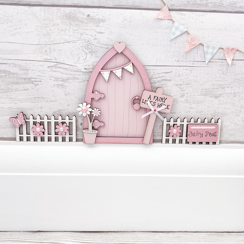 Light Pink Fairy Door Set, Fairy Bedroom Decor - Etsy