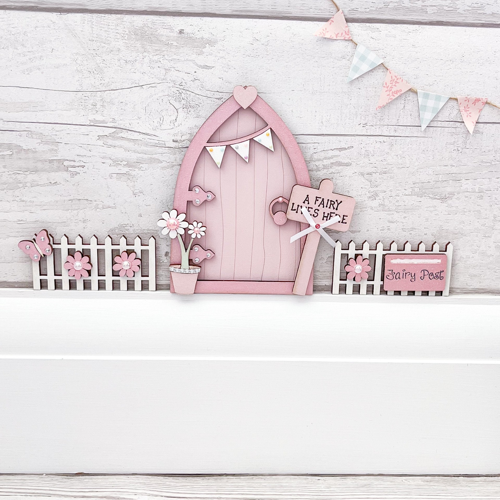 Light Pink Fairy Door Set, Fairy Bedroom Decor - Etsy