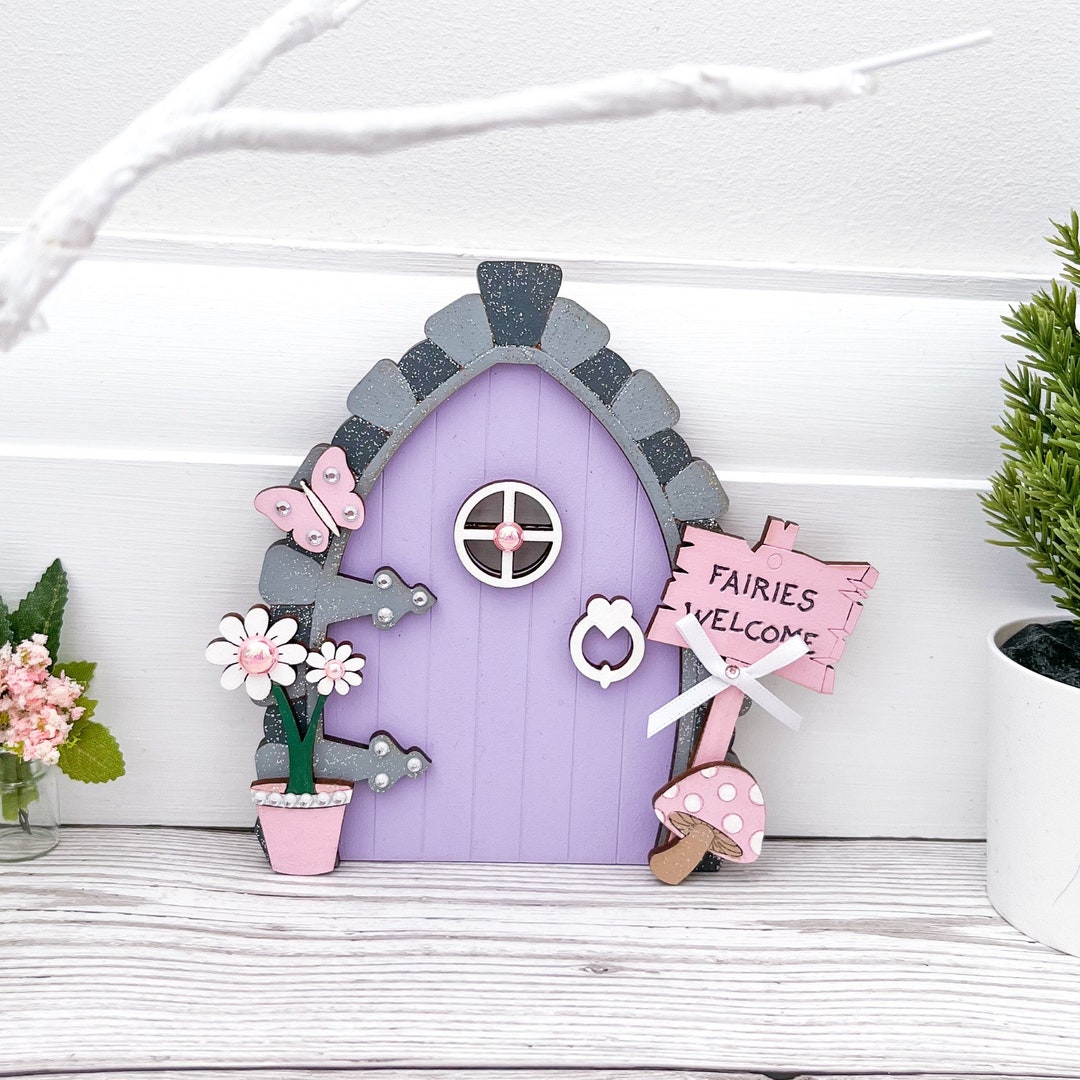 Fairy Door in Lilac & Pink - Etsy UK