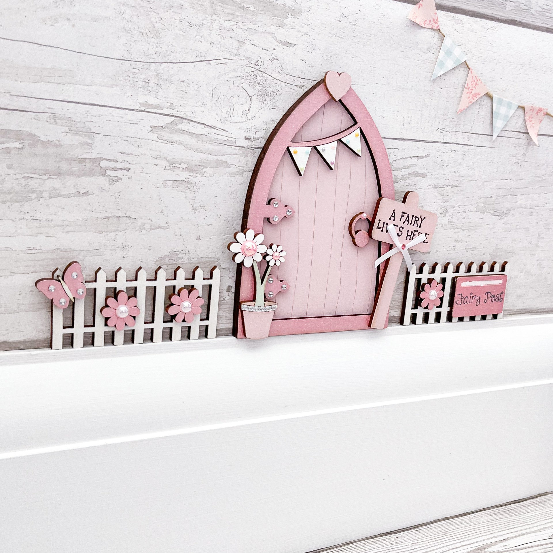 Light Pink Fairy Door Set, Fairy Bedroom Decor - Etsy