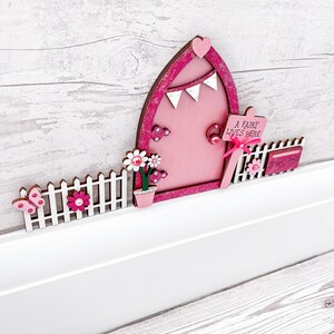 Pink Bunting Fairy Door With Fencing Set - Etsy UK