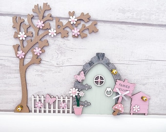 Sage Green & Pink Fairy Door, Available individually or as a set